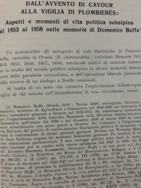 DALL'AVVENTO DI CAVOUR ALLA VIGILIA DI PLOBIERES ASPETTI E MOMENTI …