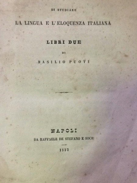 DELLA MANIERA DI STUDIARE LA LINGUA E L'ELOQUENZA ITALIANA LIBRI …