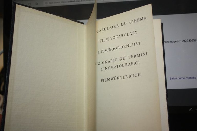 DIZIONARIO DEI TERMINI CINEMATOGRAFICI ITLIANO FRANCESE OLANDESE TEDESCO 1958
