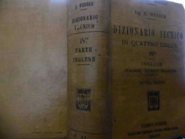 DIZIONARIO TECNICO EDOARDO WEBBER 1917