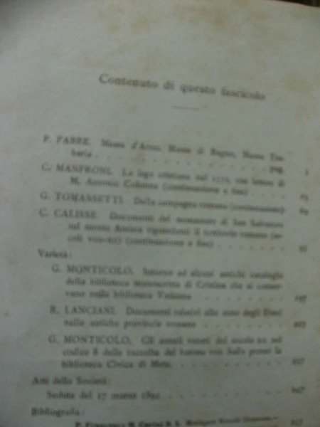 DOCUMENTI AMIATINI C.CALISSE ARCHIVIO R.SOCIETA' ROMANA DI STORIA PATRIA FASC.I-II …