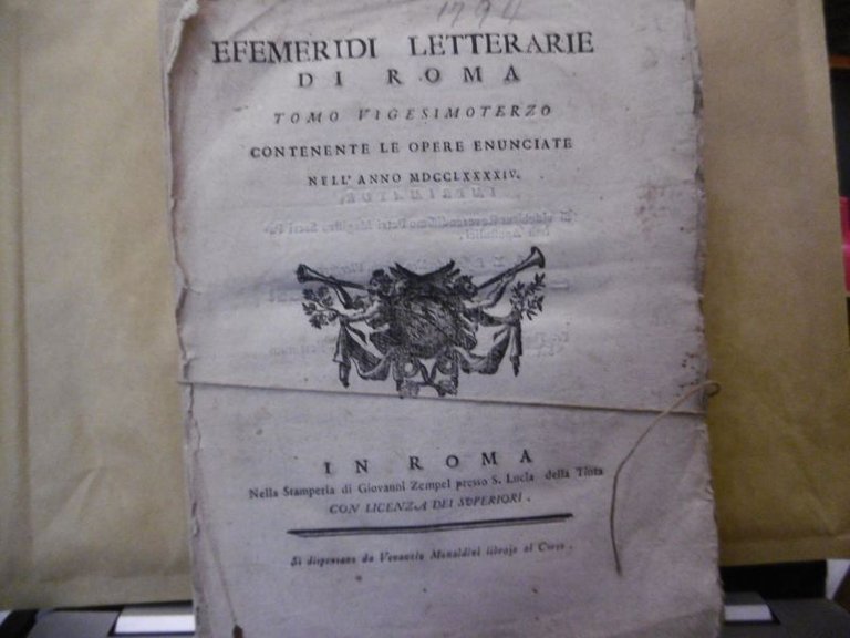 EFEMERIDI LETTERARIE ROMA 1794