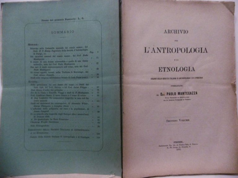 FONTANELLE ANOMALE DEL CRANIO UMANO DOTT.E.T.HAMY ARCHIVIO ANTROPOLOGIA ETNOLOGIA MANTEGAZZA …