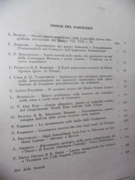 GEOLOGIA BOLLETTINO DELLA SOCIETA' GEOLOGICA ITALIANA FASCICOLO 1-2-3-4- ROMA AZIENDE …