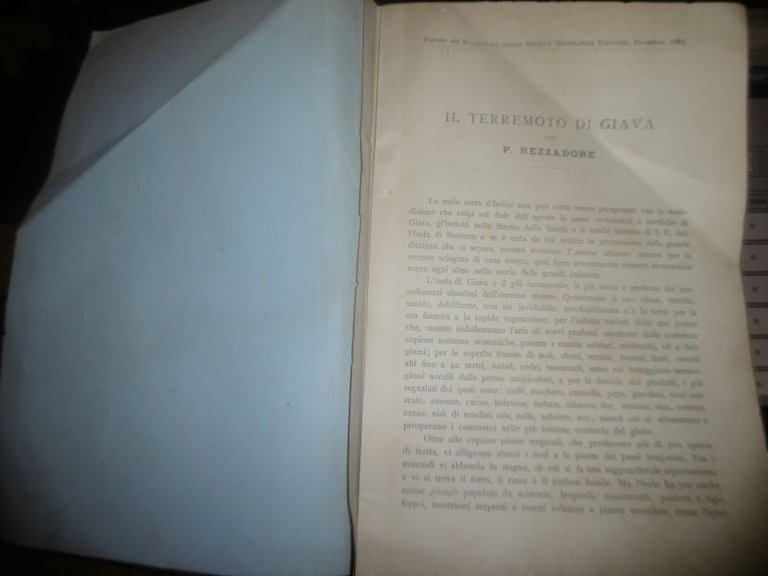 GIAVA TERREMOTO P.REZZADORE BOLL.ESTRATTO GEOG.ITAL.DICEMBRE 1883