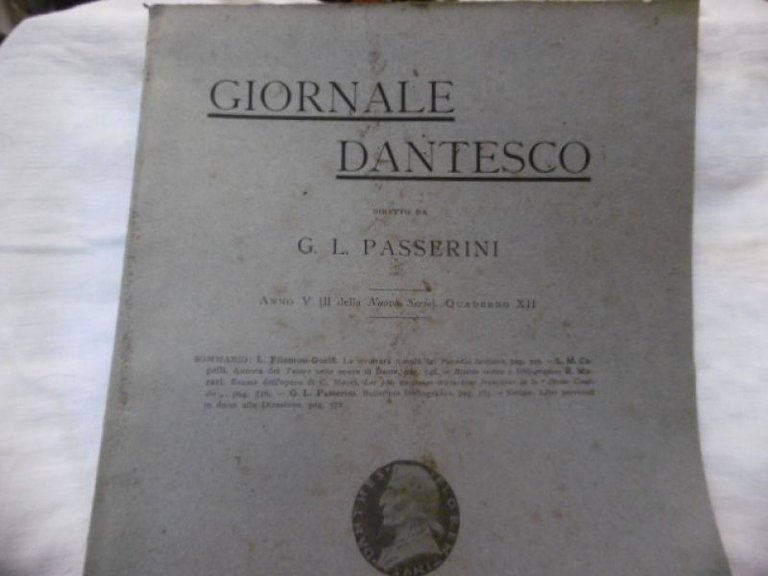 GIORNALE DANTESCO ANNO V QUADERNO XII FIRENZE OLSCHKI EDTORE 1897