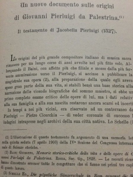 GIOVANNI PIERLUIGI DA PALESTRINA IL TESTAMENTO DI JACOBELLA PIERLUIGI (1527) …