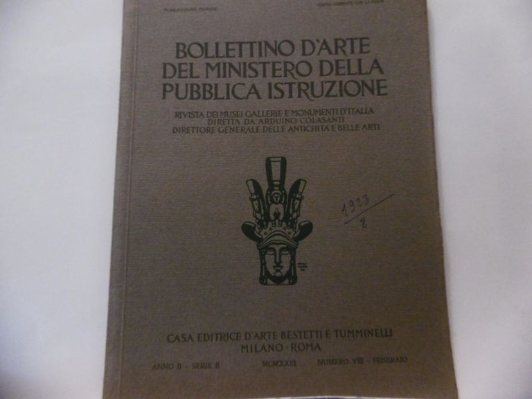 GIULIANO FIORENTINO AUGUST L.MAYER CON 10 ILLUSTRAZIONI BOLLETTINO D'ARTE PUBBLICA …