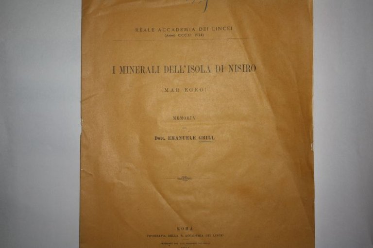 I MINERALI DELL'ISOLA DI NISIRO MAR EGEO EMANULE GRILL TIPOGRAFIA …