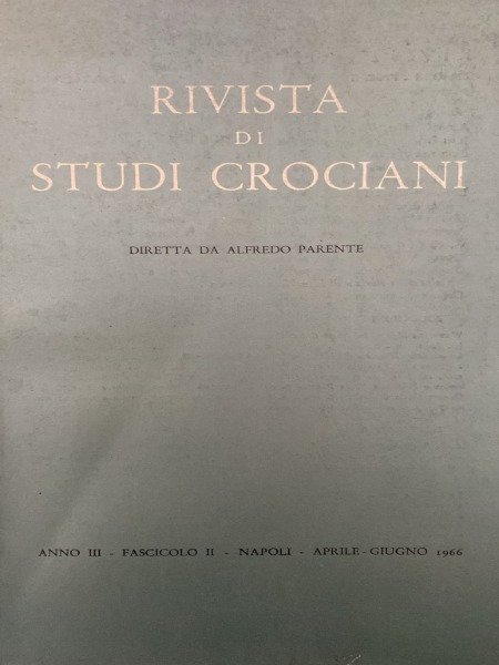 IL 1924 RIVISTA DI STUDI CROCIANI APRILE GIUGNO 1966