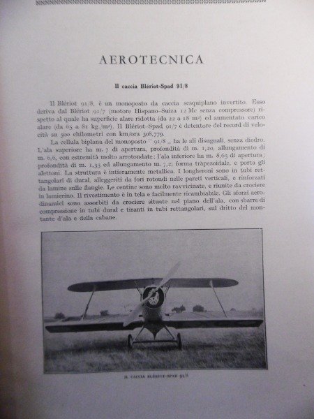 IL CACCIA BLERIOT SPAD 91/8 AE RIVISTA AERONAUTICA DICEMBRE 1932
