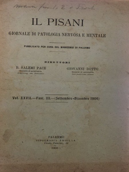 IL RICAMBIO MATERIALE NELLA DEMENZA PRECOCE MASSARO D. IL PISANI …