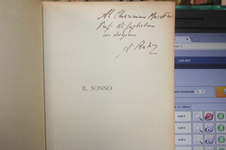 IL SONNO DI AGOSTINO RUBINO AUTOGRAFO CON DEDICA DELL'AUTORE 1949