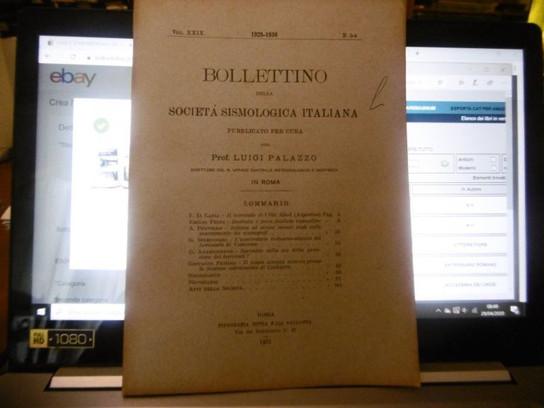 IL TERREMOTO DI VILLA ATUEL ARGENTINA BOLLETTINO SISM.ITAL. N.3-4 1931