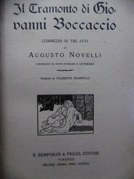 IL TRAMONTO DI GIOVANNI BOCCACCIO COMMEDIA IN TRE ATTI AUGUSTO …