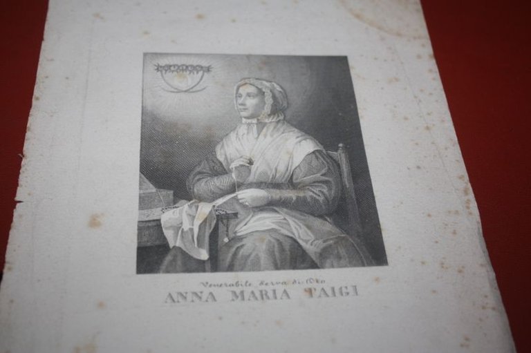 INCISIONE ottocentesca ANNA MARIA TAIGI VENERABILE SERVA DI DIO