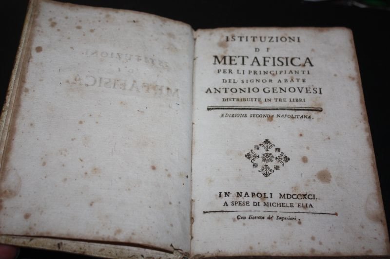 ISTITUZIONI DI METAFISICA ANTONIO GENOVESI 1791