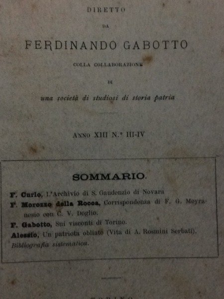 L'ARCHIVIO DI S.GAUDENZIO DI NOVARA FAUSTINO CURLO MINISTERO ISTRUZIONE SU …