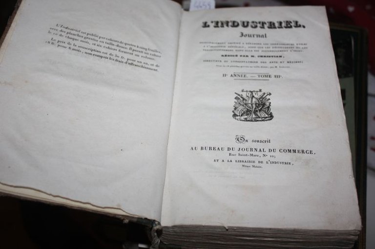 L'INDUSTRIEL JOURNAL II ANEE TOME III 1827