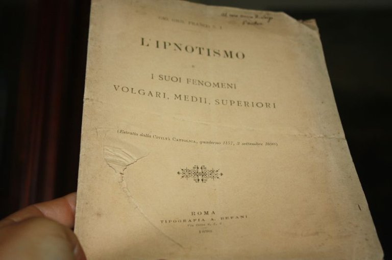 L'IPNOTISMO 1898 GIO GIUS FRANCO