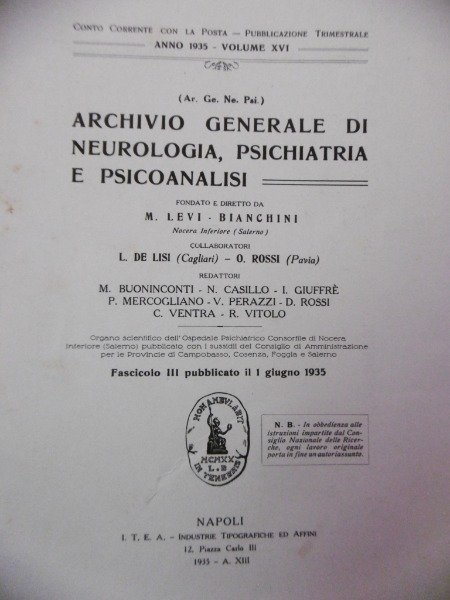 L'ORIENTAMENTO ETOLOGICO E LE INDUZIONI DELLA PSICOLOGIA ANORMALE ARCHIVIO GENERALE …