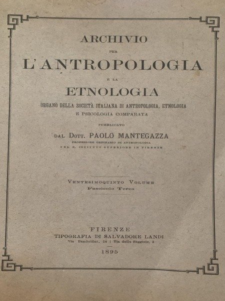 L'ORIGINE DELLE RAZZE UMANE ARCHIVIO PER L'ANTROPOLOGIA E LA ETNOLOGIA …