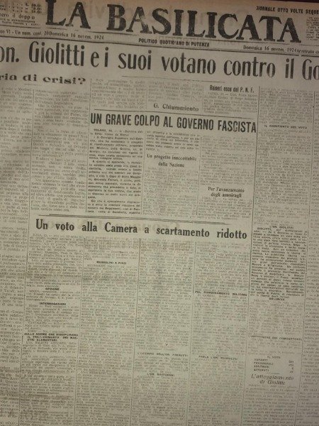 LA BASILICATA QUOTIDIANO POLITICO POTENZA 1924