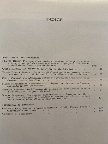 LA CERAMICA SAVONESE IN ETA' BAROCCA GUIDO FARRIS ATTI E …