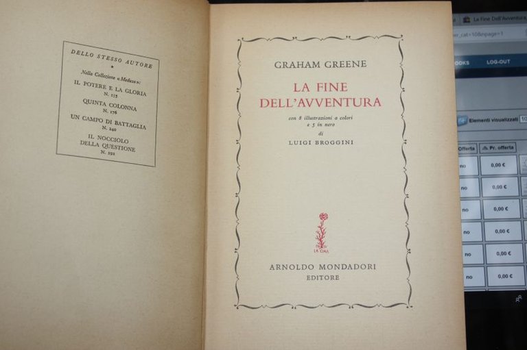 La Fine dellíavventura - Graham Greene - Mondadori - 1953 …