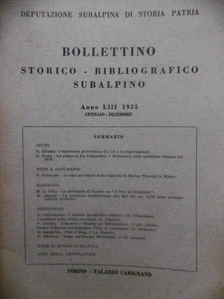 LA POLEMICA FRA PALMERSTON R METTERNICH BOLLETTINO STORICO DEPUTAZIONE SUBALPINA …