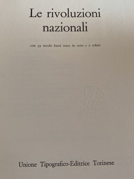Le Rivoluzioni Nazionali Ren√© Albrecht Carri√© Ed UTET 1969 Vol …