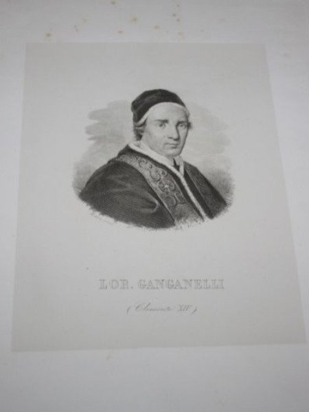 LORD GANGANELLI RITRATTO INCISIONE 1854 ED.DUCCI