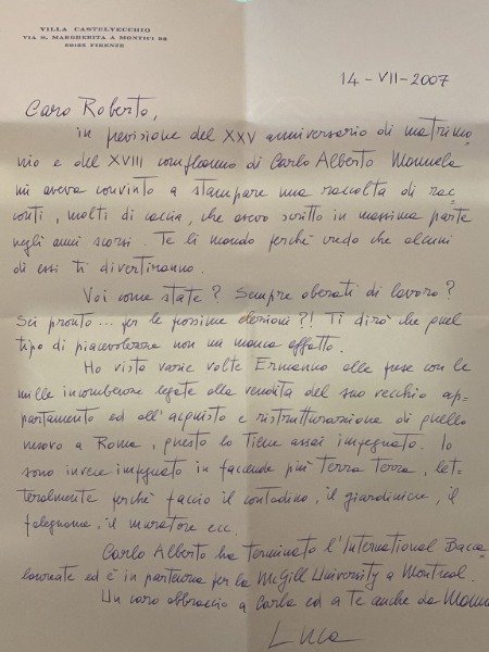 LUCA BROFFERIO RACCONTI PER IL CUCCIOLO CON LETTERA AUTOGRAFA