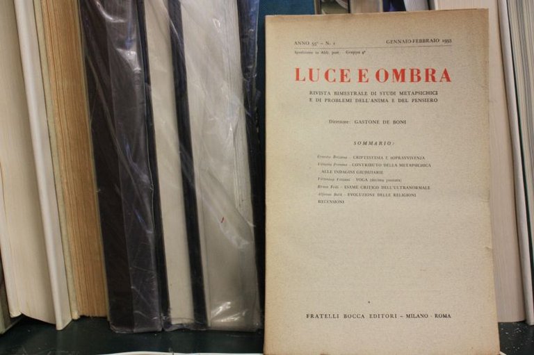 LUCE E OMBRA 1955 CRIPTESTESIA E SOPRAVVIVENZA ERNESTO BOZZANO 1955