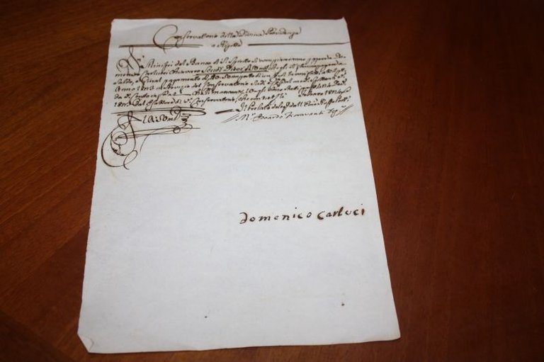 MANOSCRITTO DOMENICO CARLUCCI 1800 CONFRATERNITA DELLA DIVINA PROVVIDENZA A RIPETTA