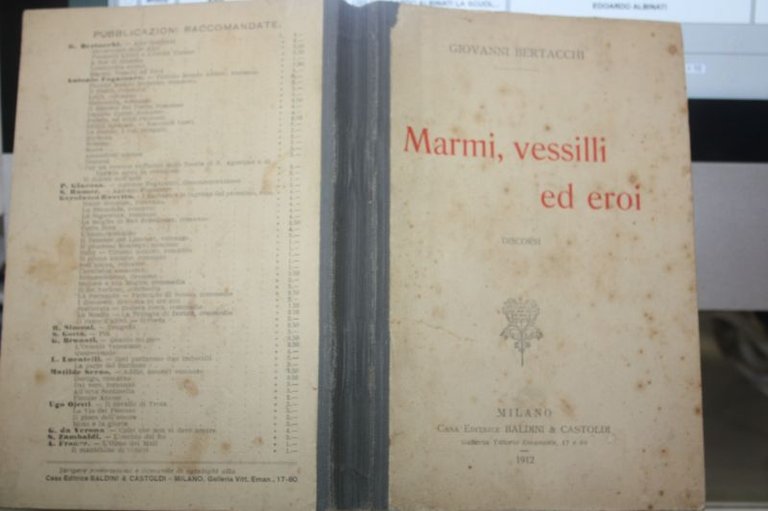 MARMI VESSILLI ED EROI DISCORSI DI GIOVANNI BERTACCHI CASA EDITRICE …