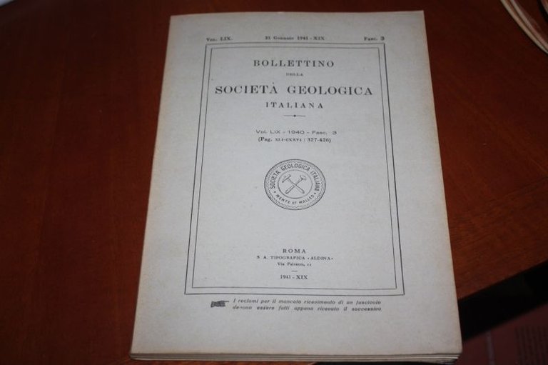 MINIRALI METALLIFERI DELLA SARDENA BOLLETTINO DELLA SOC.GEOLOGICA ITAL-FASC.3 GENNAIO 1941