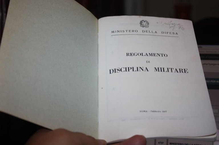 MINISTERO DELLA DIFESA REGOLAMENTODI DISCIPLINA MILITARE 1967