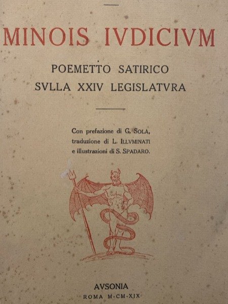Minois iudicium : poemetto satirico sulla 24. legislatura / Domenico …