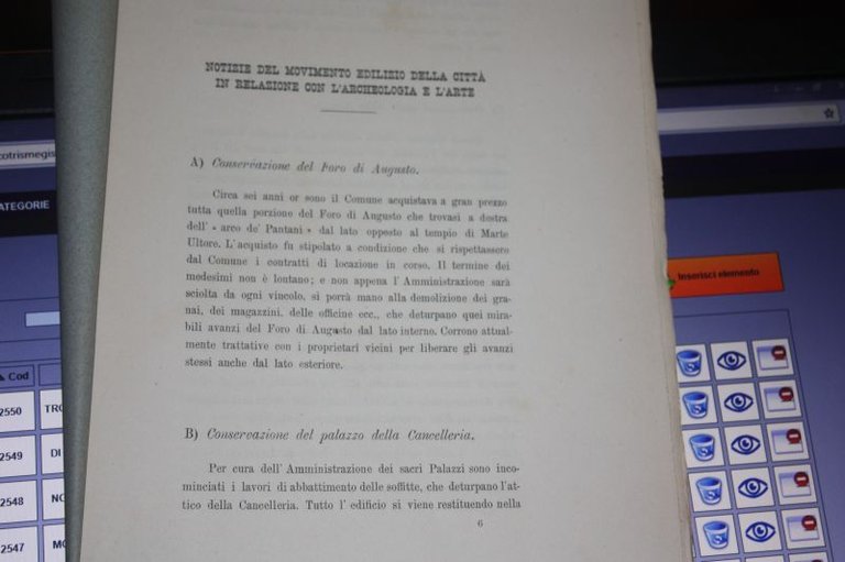 MOVIMENTO EDILIZIO DELLA CITTA' IN RELAZIONE CON L'ARCHEOLOGIA E L'ARTE …