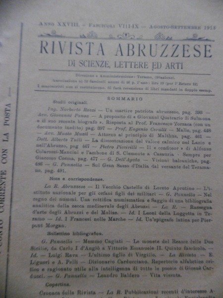 NORBERTO ROZZI UN MARTIRE PATRIOTA ABRUZZESE RIVISTA ABRUZZESE AGOSTO SETTEMBRE …