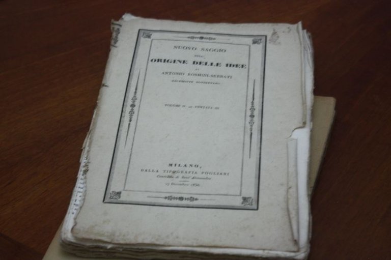 NUOVO SAGGIO SULL'ORIGINE DELLE IDEE DI ANTONIO ROSMINI SERBATI SACERDOTE …
