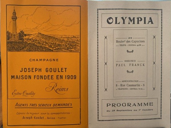OLYMPIA LA REVUE DU MUSIC HALL DIRECTION PAUL FRANCK PROGRAMME …