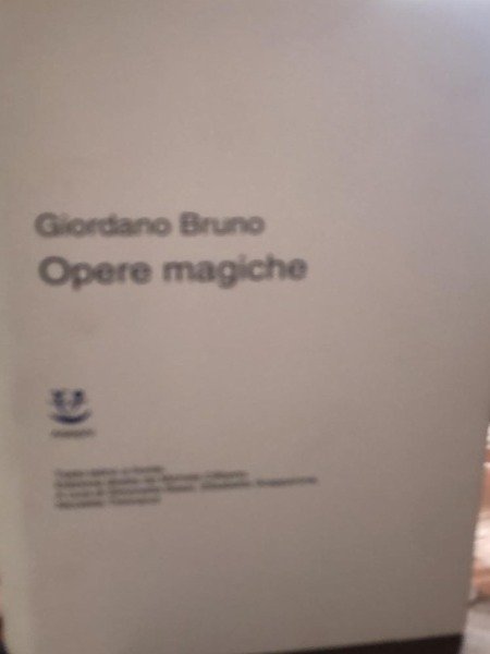 OPERE MAGICHE GIORDANO BRUNO ADELPHI 2000