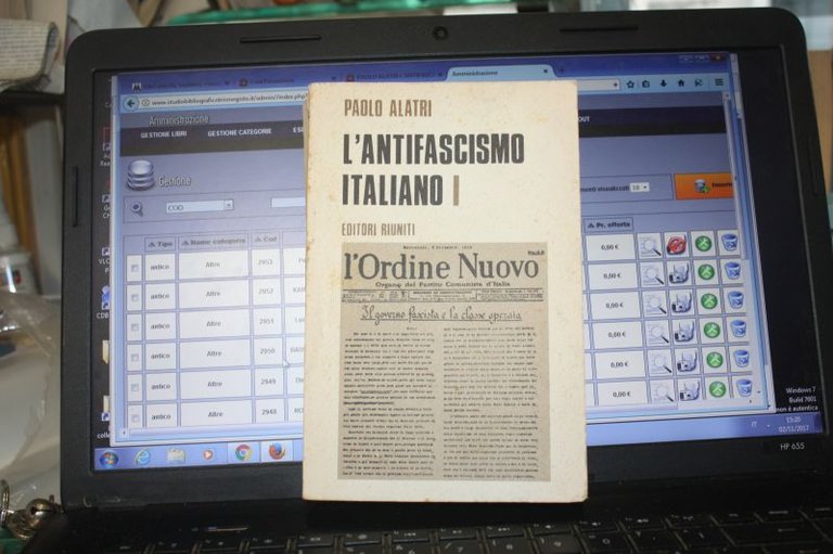 Paolo Alatri L'antifascismo Italiano I Editori Riunti Volume Primo 1973