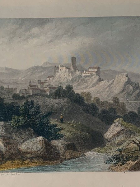 PEVANO Antique Hand Colored Engraving William Brockedon Pevano 1800 C. | Immagine Gallery 3