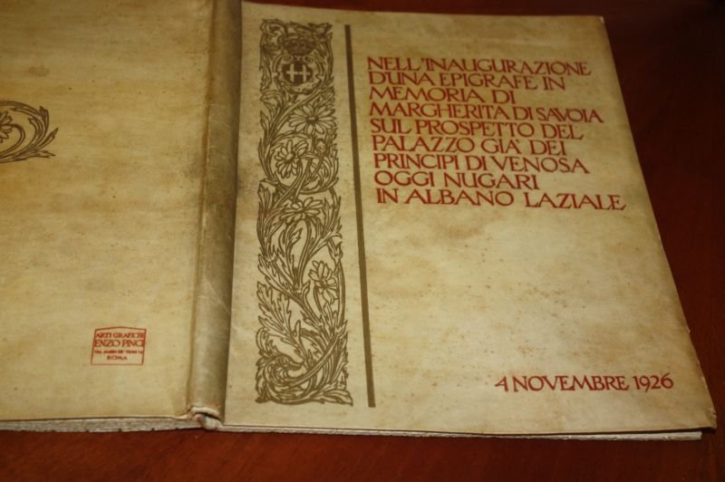 Pio Nugari ALL'INAUGURAZIONE Di UNA EPIGRAFE IN MEMORIA DI MARGHERITA …