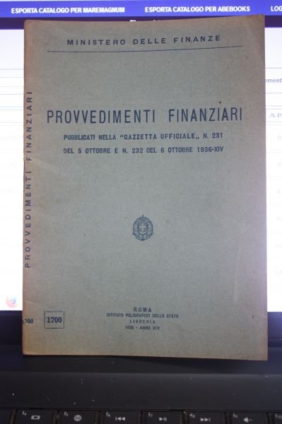 PROVVEDIMENTI FINANZIARI 1936