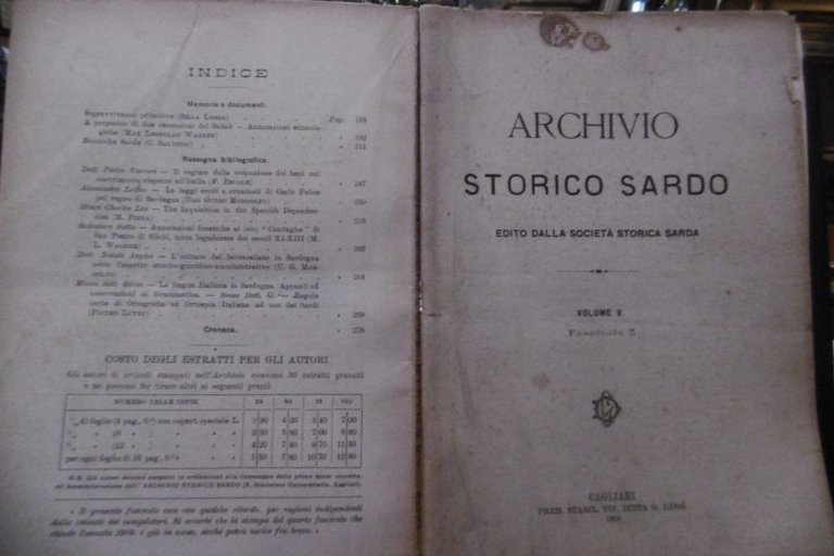 RECENSIONI DEL SUBAK ANNOTAZIONI ETIMOLOGICHE ARCHIVIO STORICO SARDO VOL.V FASCICOLO …