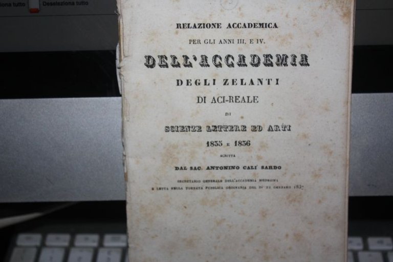 RELAZIONE ACCADEMICA PER GLI ANNI III E IV DELL'ACCADEMIA DEGLI …